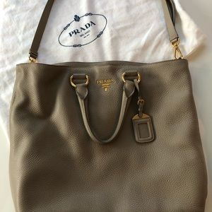 Prada Vitello Daino Pomice Leather Tote